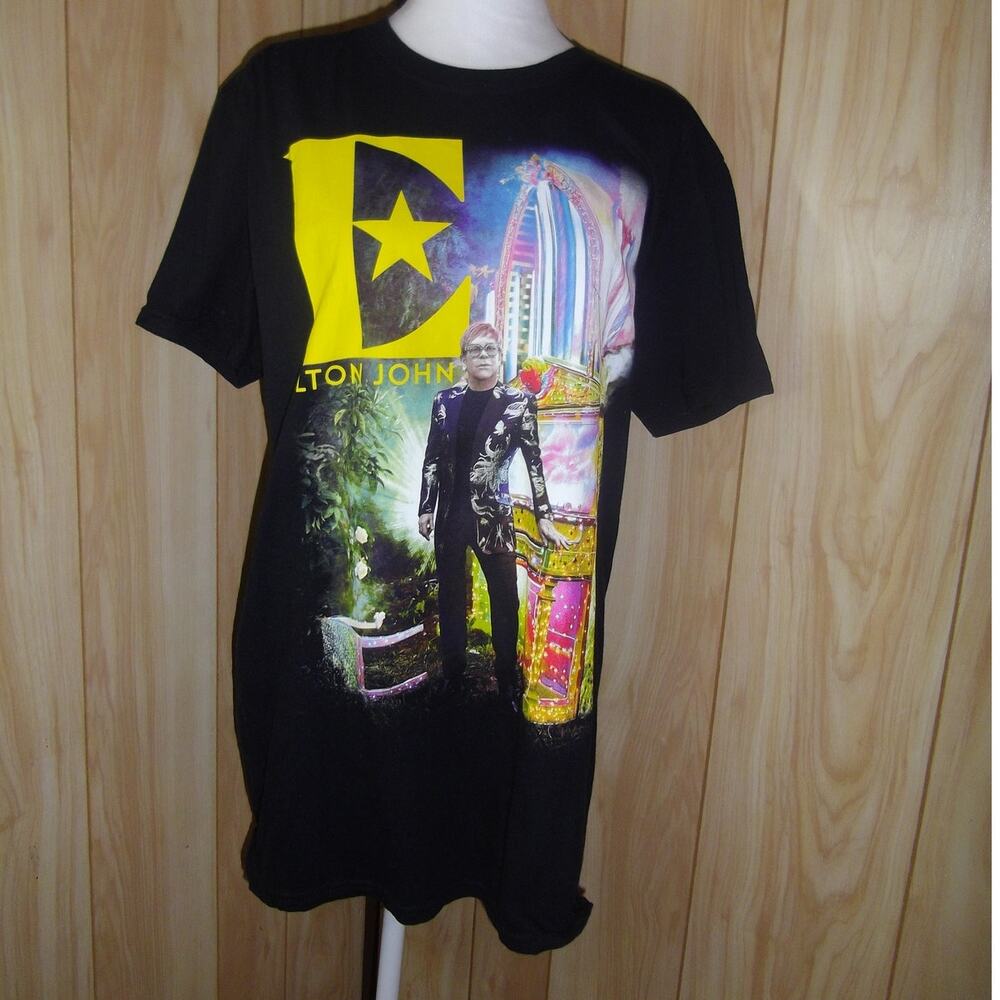 HST Ltd Elton John Farewell Yellow Brick Road 2018 Black T-Shirt L